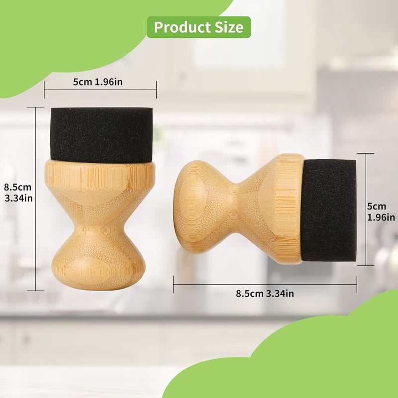 DEBETOOL 2Pack Cutting Board Oil Wax Applicator for Food Grade Mineral Oil Board - Natural Bamboo Applicator for Cutting Boards，Wooden Spatula，Spoon and Other Utensils - Image 2